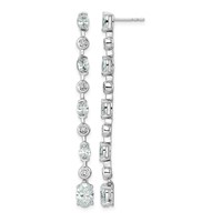 14K White Gold 3.38ct Lab Grown Dia VS+ F+ Post Oval Round Comp Drop Earrings view 1