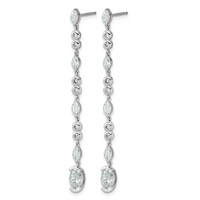 14K White Gold 2ct Lab Grown Dia VS+ F+ Post Oval Round Comp Drop Earrings view 2