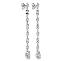 14K White Gold 2ct Lab Grown Dia VS+ F+ Post Oval Round Comp Drop Earrings view 3