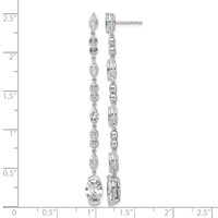 14K White Gold 3.62ct Cert Oval LabGrown Dia VS+ F+ Post Comp Drop Earrings view 4