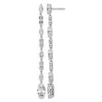 14K White Gold 3.62ct Cert Oval LabGrown Dia VS+ F+ Post Comp Drop Earrings view 1