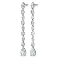 14K White Gold 2ct Lab Grown Dia VS+ F+ Post Multi Cut Complete Drop Earrings view 2