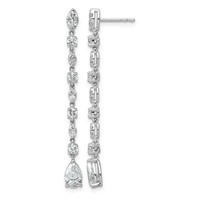 14K White Gold 2ct Lab Grown Dia VS+ F+ Post Multi Cut Complete Drop Earrings view 1