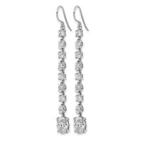 14K White Gold 3.50ct Cert Oval Lab Grown Dia VS+ F+ Post Complete Drop Earrings view 2