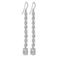 14K White Gold 3.50ct Cert Oval Lab Grown Dia VS+ F+ Post Complete Drop Earrings view 3