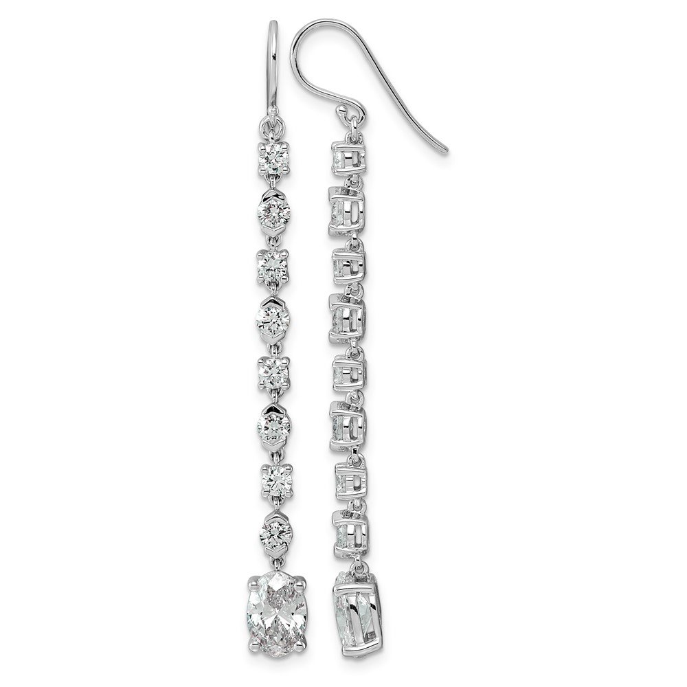 14K White Gold 3.50ct Cert Oval Lab Grown Dia VS+ F+ Post Complete Drop Earrings