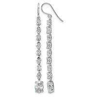 14K White Gold 3.50ct Cert Oval Lab Grown Dia VS+ F+ Post Complete Drop Earrings view 1