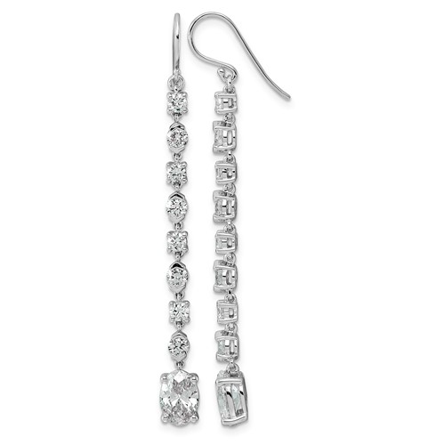 14K White Gold 3.50ct Cert Oval Lab Grown Dia VS+ F+ Post Complete Drop Earrings