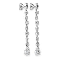 14K White Gold 2ct Lab Grown Dia VS+ F+ Post Multi Cut Complete Drop Earrings view 3