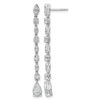 14K White Gold 2ct Lab Grown Dia VS+ F+ Post Multi Cut Complete Drop Earrings view 1