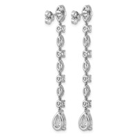 14K White Gold 3.50ct Cert Pear Center LabGrown Dia VS+ F+ Post Comp Drop Earrings view 3
