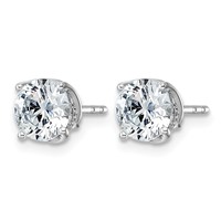 14K White Gold 2ct Round Center Lab Grown Dia VS+ F+ Complete Twist Earrings view 2