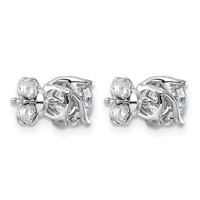 14K White Gold 2ct Round Center Lab Grown Dia VS+ F+ Complete Twist Earrings view 3
