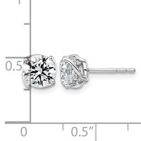 14K White Gold 2ct Round Center Lab Grown Dia VS+ F+ Complete Twist Earrings view 4
