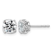14K White Gold 2ct Round Center Lab Grown Dia VS+ F+ Complete Twist Earrings view 1