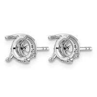 14K White Gold 0.05ct Round Center Lab Grown Dia VS+ F+ Semi-mount Twist Earrings view 2