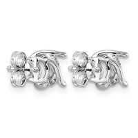 14K White Gold 0.05ct Round Center Lab Grown Dia VS+ F+ Semi-mount Twist Earrings view 3