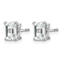 14K White Gold 2ct Emerald-cut Center Lab Grown Dia VS+ F+ Complete Twist Earrings view 2