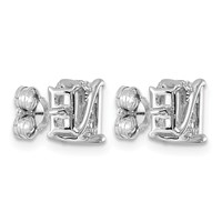 14K White Gold 2ct Emerald-cut Center Lab Grown Dia VS+ F+ Complete Twist Earrings view 3