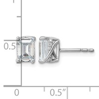 14K White Gold 2ct Emerald-cut Center Lab Grown Dia VS+ F+ Complete Twist Earrings view 4