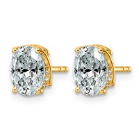 14K Yellow Gold 2ct Oval Center Lab Grown Diamond VS+ F+ Complete Twist Earrings view 2