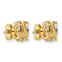14K Yellow Gold 2ct Oval Center Lab Grown Diamond VS+ F+ Complete Twist Earrings view 3