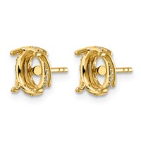 14K Yellow Gold 0.10ct Oval Center Lab Grown Dia VS+ F+ Semi-mount Twist Earrings view 2