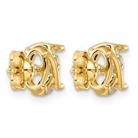 14K Yellow Gold 0.10ct Oval Center Lab Grown Dia VS+ F+ Semi-mount Twist Earrings view 3