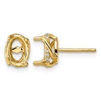 14K Yellow Gold 0.10ct Oval Center Lab Grown Dia VS+ F+ Semi-mount Twist Earrings view 1