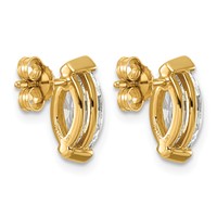 14K Yellow Gold Certified Marquise Lab Grown Diamond VS+ F+ Post Earrings view 3