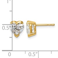 14K Yellow Gold Certified Heart Lab Grown Diamond VS+ F+ Post Earrings view 4