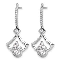 14K White Gold Lab Grown Diamond VS+ F+ Post Dangle Earrings view 2