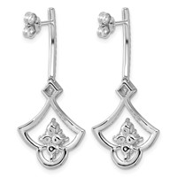 14K White Gold Lab Grown Diamond VS+ F+ Post Dangle Earrings view 3