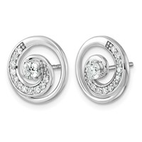 14K White Gold Lab Grown Diamond VS+ F+ Post Earrings view 2