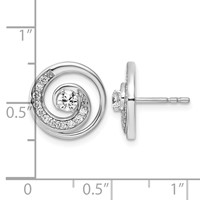 14K White Gold Lab Grown Diamond VS+ F+ Post Earrings view 4