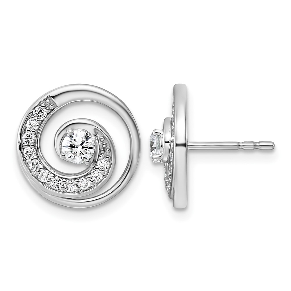 14K White Gold Lab Grown Diamond VS+ F+ Post Earrings