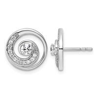 14K White Gold Lab Grown Diamond VS+ F+ Post Earrings view 1