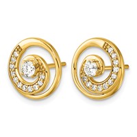 14K Yellow Gold Lab Grown Diamond VS+ F+ Post Earrings view 2