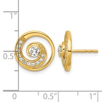 14K Yellow Gold Lab Grown Diamond VS+ F+ Post Earrings view 4