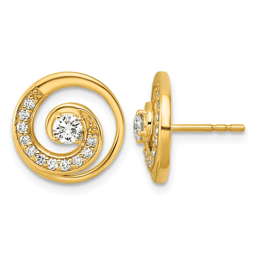 14K Yellow Gold Lab Grown Diamond VS+ F+ Post Earrings