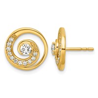 14K Yellow Gold Lab Grown Diamond VS+ F+ Post Earrings view 1