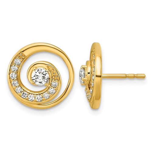 14K Yellow Gold Lab Grown Diamond VS+ F+ Post Earrings