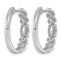 14K White Gold WG Lab Grown Dia VS+ F+ Fancy Shape 2.62ct Complete Hoop Earrings view 3