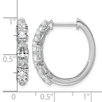14K White Gold WG Lab Grown Dia VS+ F+ Fancy Shape 2.62ct Complete Hoop Earrings view 4