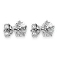 14K White Gold 2 Carat Certified 8X Lab Grown Diamond VS+ F+ Five Prong Round Complete Stud Earrings view 3