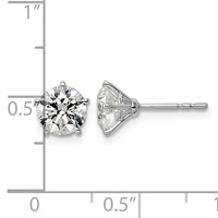 14K White Gold 2 Carat Certified 8X Lab Grown Diamond VS+ F+ Five Prong Round Complete Stud Earrings view 4