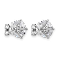 14K White Gold 5 Carat Certified 8X Lab Grown Diamond VS+ F+ Five Prong Round Complete Stud Earrings view 3