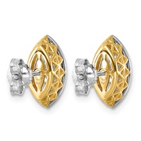 10K Earrings with Rhodium Lab Grown VS+ F+ Marquise Center Diamond view 3