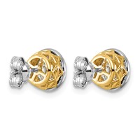10K Earrings with Rhodium Lab Grown VS+ F+ Round Center Diamond view 3