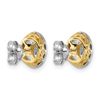 10K Earrings with Rhodium Lab Grown VS+ F+ Oval Center Diamond view 3